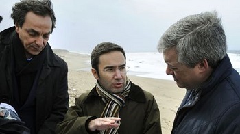 Jorge Moreira da Silva, ministro do Ambiente, visita na Praia de Lavadores.